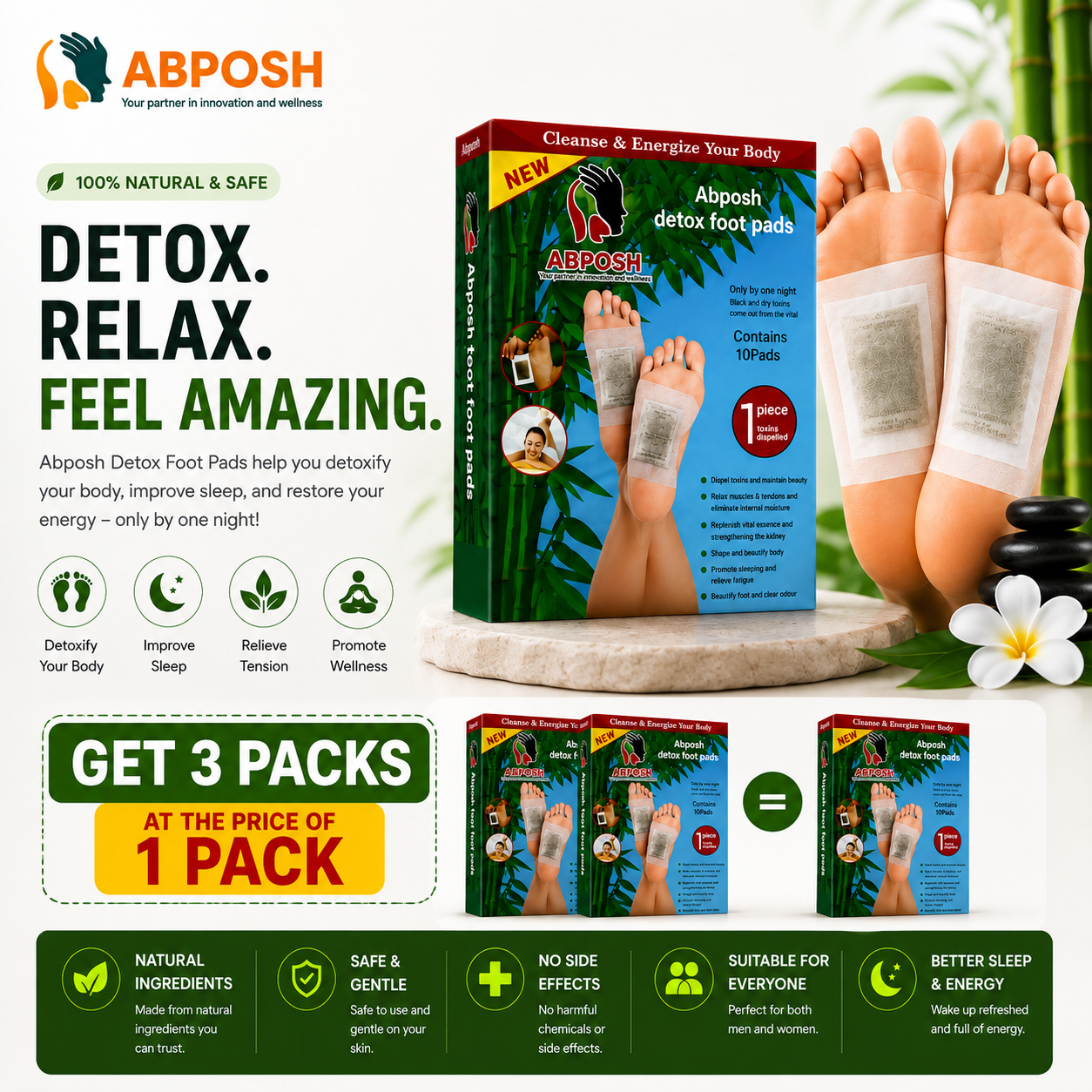 Abposh Detox Footpad how to use