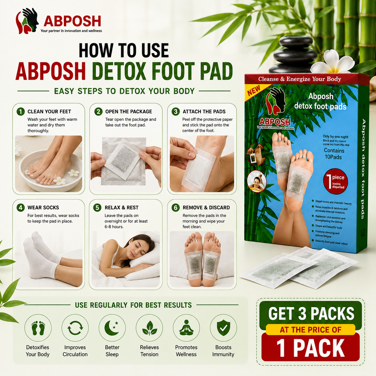 Abposh Detox Footpad testimonials and promo
