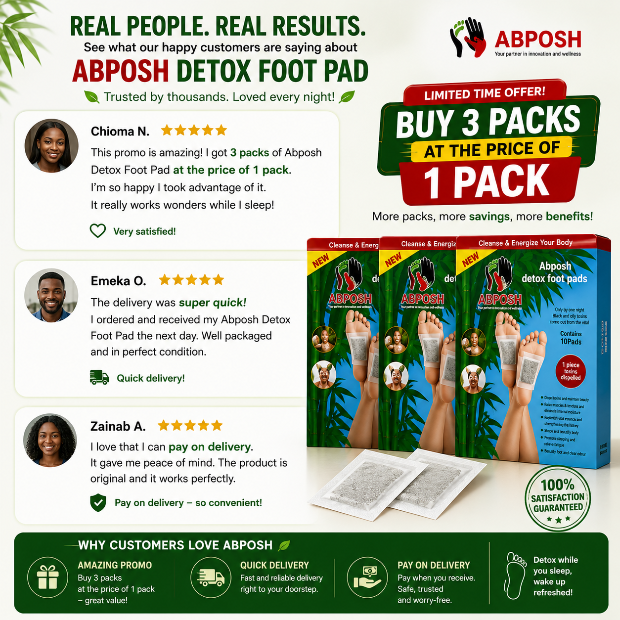 Abposh Detox Footpad customer review